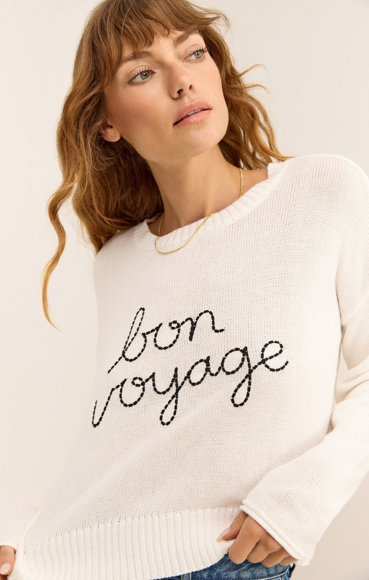 Sienna Bon Voyage Sweater - White