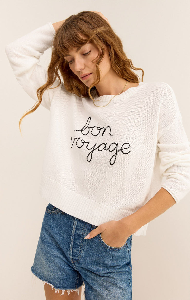 Sienna Bon Voyage Sweater - White