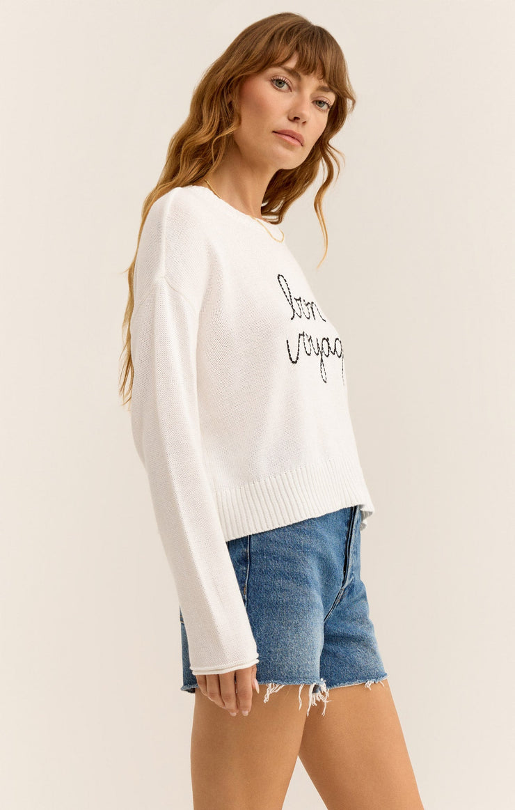 Sienna Bon Voyage Sweater - White