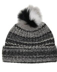 Ribbed Pom Hat - Black