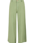 Charlotte Crop Wide Leg Trousers - Moss Green