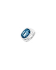 UNOde50 LIGHT IT UP Blue Crystal Ring Size 6