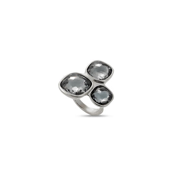UNOde50 Ladies Grey Crystal Ring Size 6