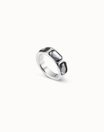 UNOde50 The Guardian Grey Crystal Ring Size 6