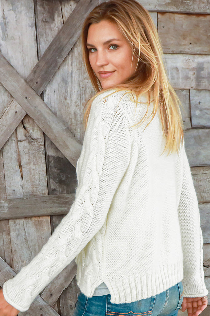 Cobblestone Cable V Sweater