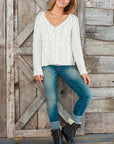 Cobblestone Cable V Sweater