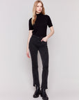 Front Slit Pant -Charcoal