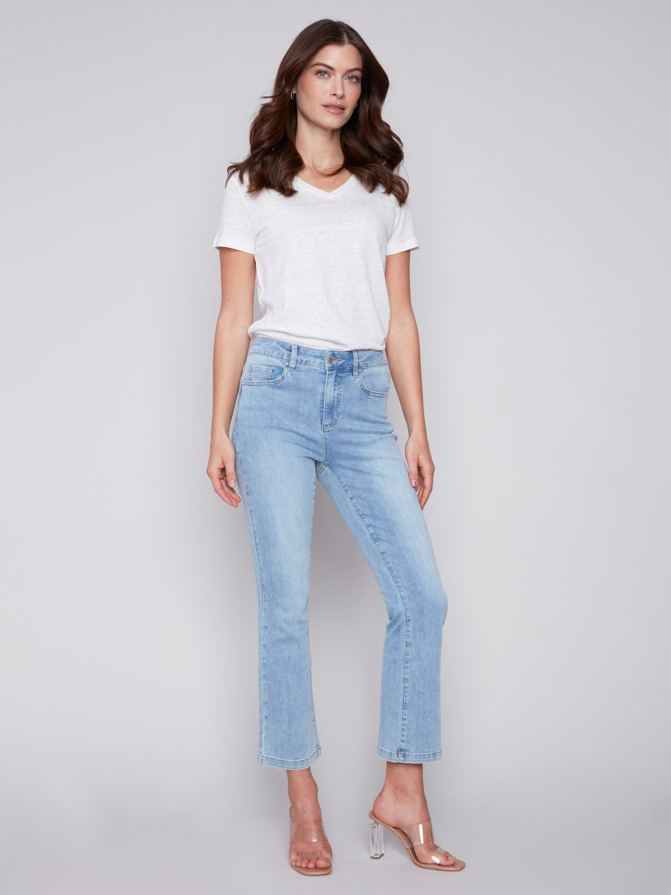 Bootleg Stretch Denim Pant -Light Blue