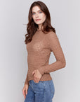 Mock Neck Basic Top -Truffle