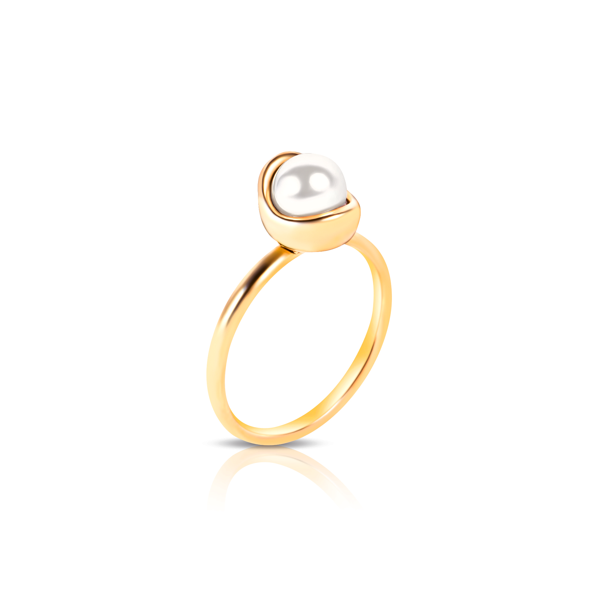 Josie Pearl Ring - Gold - 6