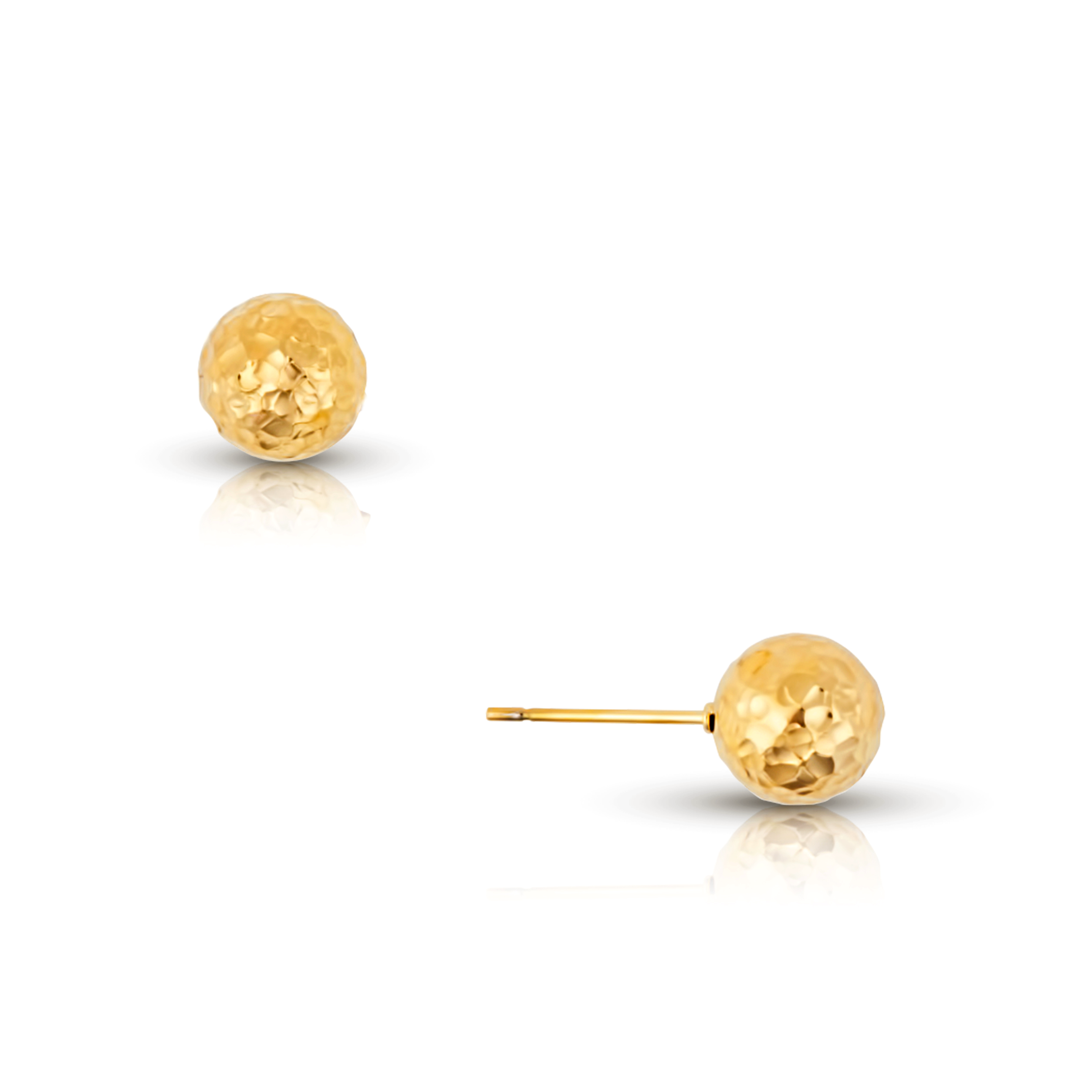 Adara Hammered Sphere Stud Earring - Gold