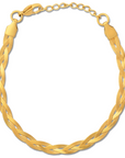 Vesna Braided Herringbone Chain Bracelet - Gold