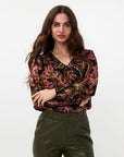 Blouse V-Neck Global Floral