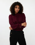 Blouse Mock Neck Cuffed