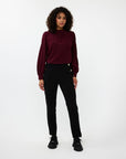 Blouse Mock Neck Cuffed