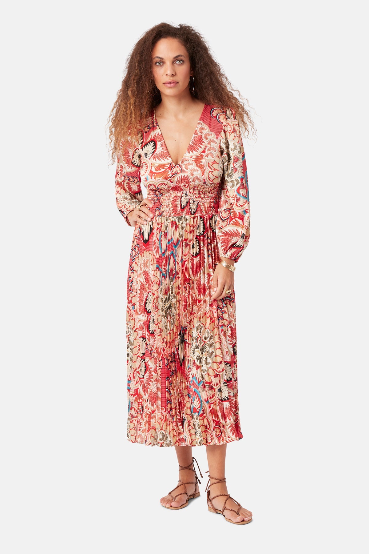 Pleated Maxi Dress