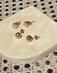 Adara Hammered Sphere Stud Earring - Gold