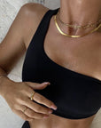 Paola Herringbone Chain Necklace - Gold