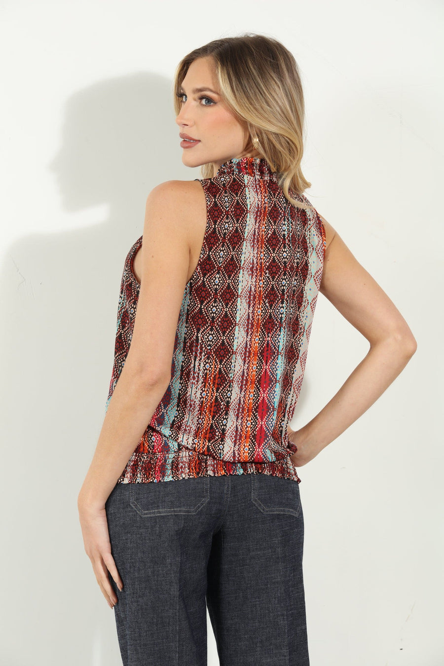 Sleeveless Smocked Top