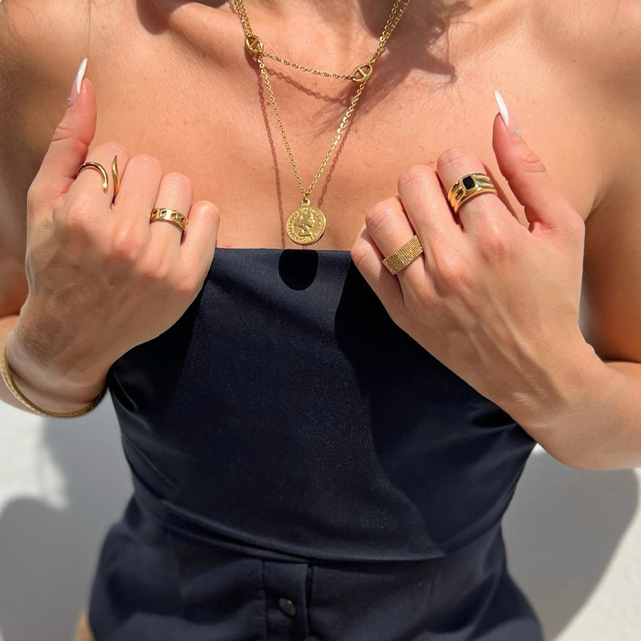Etta Mesh Ring - Gold - Size 6