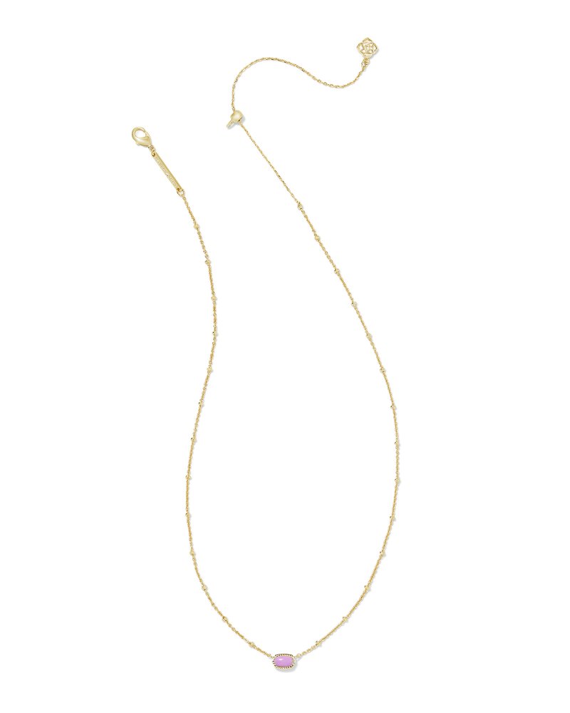 Kendra Scott Baby Elisa Satellite Short Pendant Necklace Gold Fuchsia Magnesite