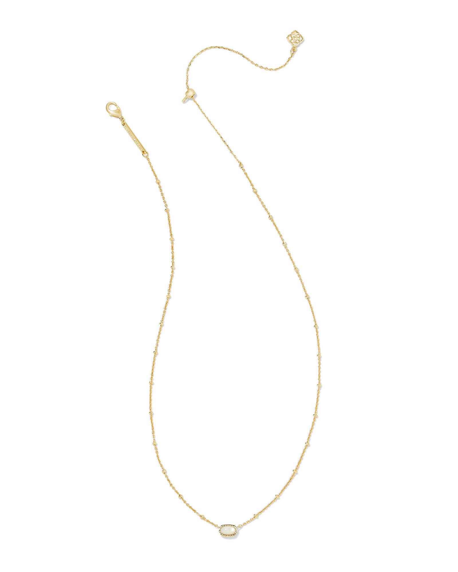 Kendra Scott Baby Elisa Satellite Short Pendant Necklace Gold Ivory Mother Of Pearl