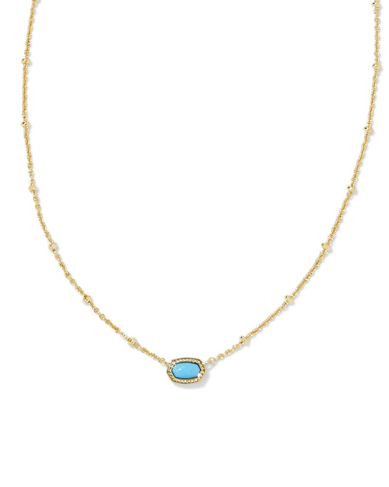 Kendra Scott Baby Elisa Satellite Short Pendant Necklace Gold Turquoise Magnesite
