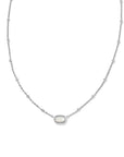 Kendra Scott Baby Elisa Satellite Short Pendant Necklace Silver Ivory Mother Of Pearl