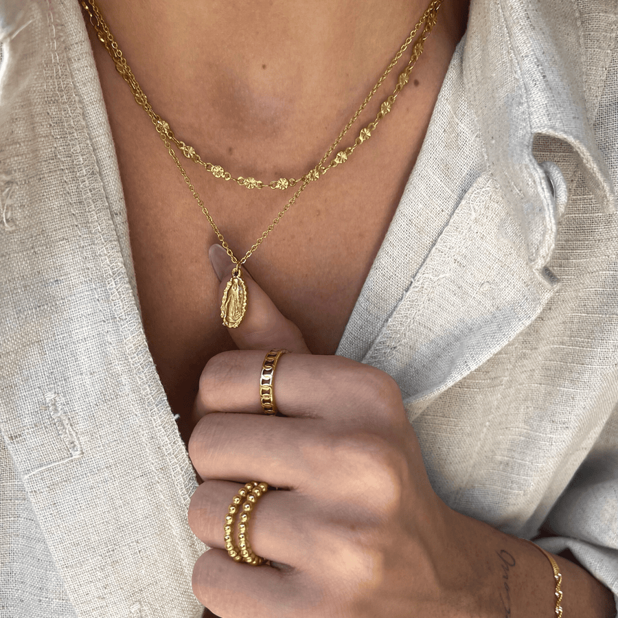 Garcelle Mini Disc Chain Necklace - Gold