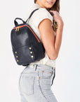 Hunter Medium Backpack - Black/Brushed Gold/Red Zip