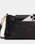 VIP Satchel - Black/ Brushed Gold Red Zipper