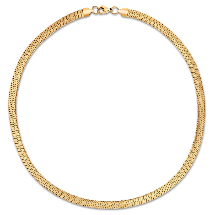 Paola Herringbone Chain Necklace - Gold
