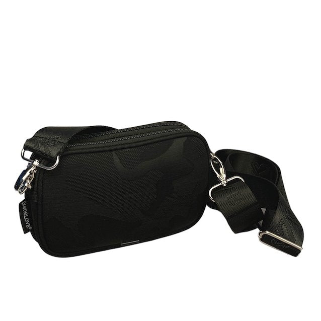 Neoprene Dual Zipper Crossbody - Revelstoke Black Camo