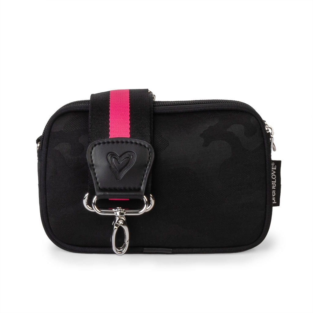 Neoprene Dual Zipper Crossbody - Revelstoke Black Camo