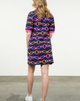 Chain Print Collared Dress Multi