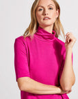 Mock Neck Elbow Sleeve - Deep Magenta