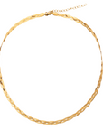 Vesna Braided Herringbone Chain Necklace - Gold