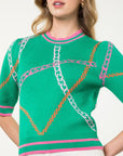 Green Short Sleeve Sweater