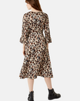 Forgotten Animal Print Midi Leopard Dress