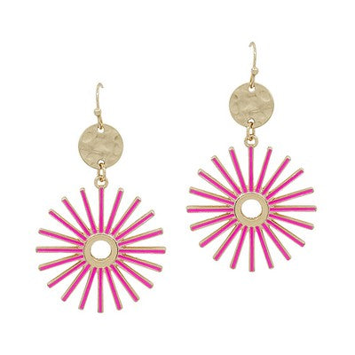 Meghan Browne Sun Earring - Hot Pink