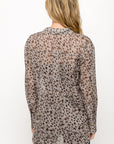 Leopard Print Blouse - Grey