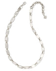 Kendra Scott Jessie Chain Necklace Rhodium White Crystal