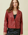 Faux Leather Short Jacket