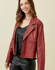 Faux Leather Short Jacket