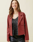 Faux Leather Short Jacket