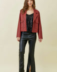 Faux Leather Short Jacket