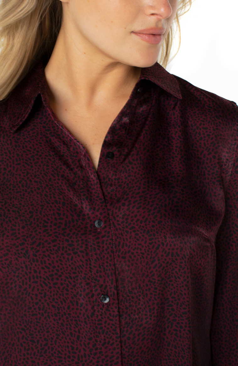 Button Up Woven Blouse - Print
