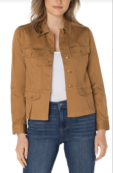 Liverpool Peplum Jacket - Granola