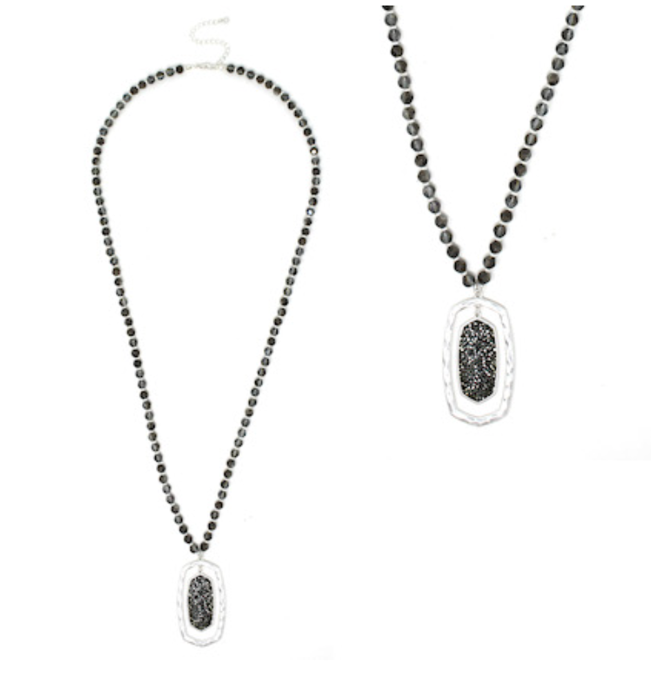 Meghan Browne East Necklace - Silver Gray