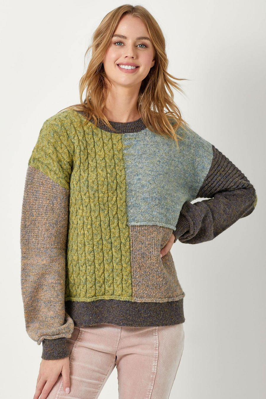 Mixed Weave Pullover Sweater